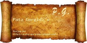 Patz Gorgiás névjegykártya